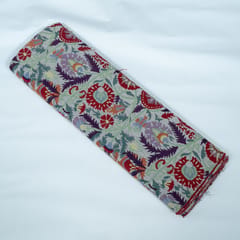 MultiColor Floral Design Cotton Blend Jacquard Fabric