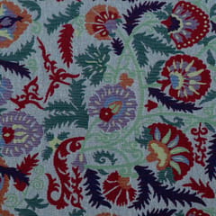 MultiColor Floral Design Cotton Blend Jacquard Fabric