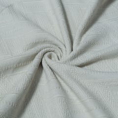 Off White Natural Dyeable Cotton Jacquard Fabric