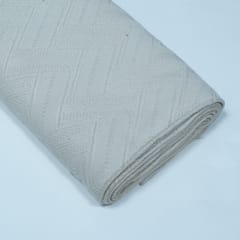 Off White Natural Dyeable Cotton Jacquard Fabric