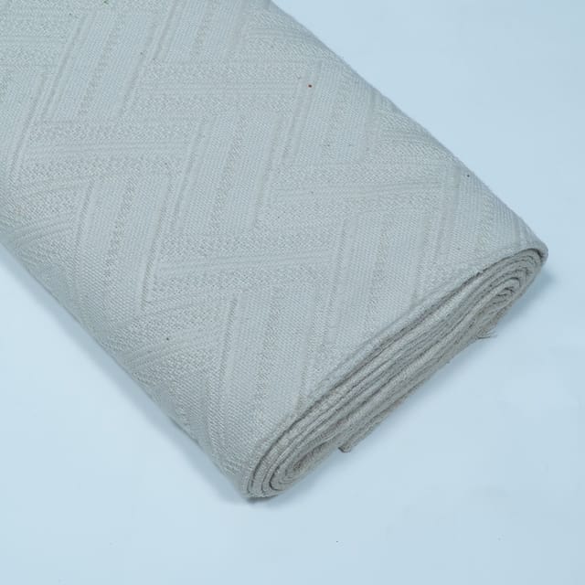 Off White Natural Dyeable Cotton Jacquard Fabric
