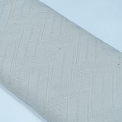 Off White Natural Dyeable Cotton Jacquard Fabric