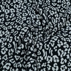 Black and White Leopard Design Cotton Blend Jacquard Fabric