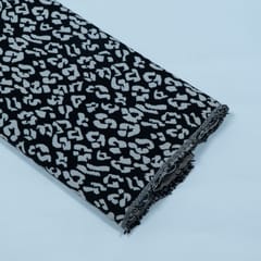Black and White Leopard Design Cotton Blend Jacquard Fabric