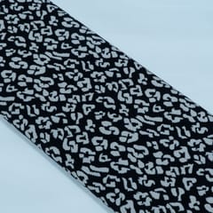 Black and White Leopard Design Cotton Blend Jacquard Fabric