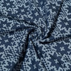 Blue and White Lightweight Cotton Jacquard Fabric