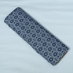 Blue and White Lightweight Cotton Jacquard Fabric