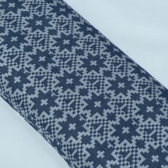 Blue and White Lightweight Cotton Jacquard Fabric