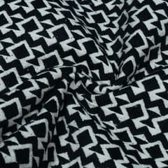Black and White Abstract Design Cotton Blend Jacqaurd Fabric