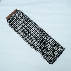 Black and White Abstract Design Cotton Blend Jacqaurd Fabric