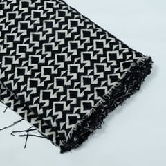 Black and White Abstract Design Cotton Blend Jacqaurd Fabric
