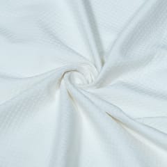 White Dyeable Honey Com Cotton Jacquard Fabric