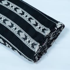 Black and White Cotton Blend Lurex Jacquard Fabric