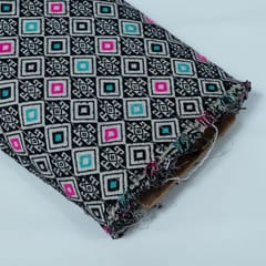 Black and White Abstract Design Cotton Blend Jacqaurd Fabric