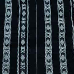 Black and White Cotton Blend Lurex Jacquard Fabric