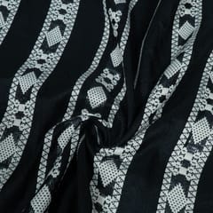 Black and White Cotton Blend Lurex Jacquard Fabric