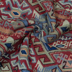 MultiColor Geometrical Design Cotton Blend Jacquard Fabric
