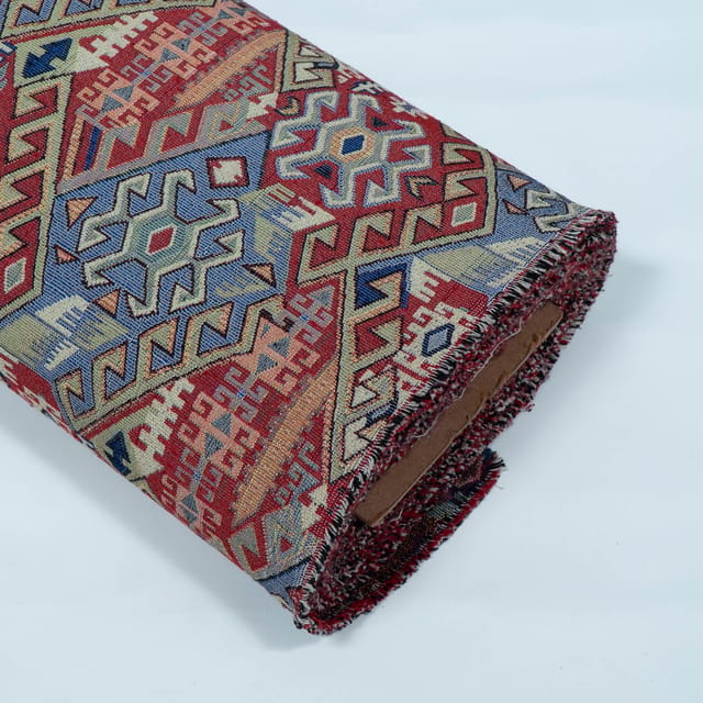MultiColor Geometrical Design Cotton Blend Jacquard Fabric