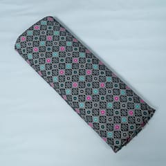 Black and White Abstract Design Cotton Blend Jacqaurd Fabric