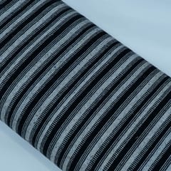 Black and Grey Stripe Design Cotton Blend Jacquard Fabric