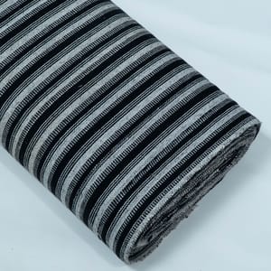 Black and Grey Stripe Design Cotton Blend Jacquard Fabric