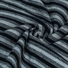 Black and Grey Stripe Design Cotton Blend Jacquard Fabric
