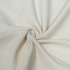 Off White Cotton Slub Jacquard Fabric