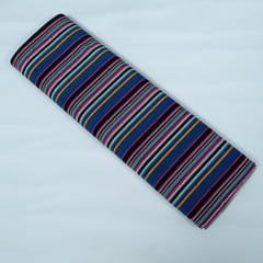 Black Base MultiColor Stripe Design Cotton Blend Jacquard Fabric