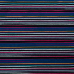 Black Base MultiColor Stripe Design Cotton Blend Jacquard Fabric