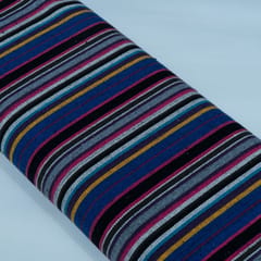 Black Base MultiColor Stripe Design Cotton Blend Jacquard Fabric