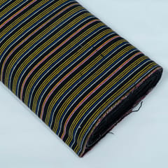 Black, Yellow and Red Stripe Design Cotton Blend Jacquard Fabric