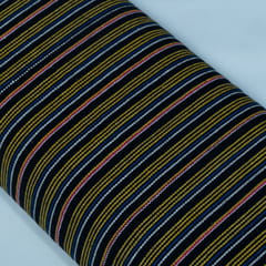 Black, Yellow and Red Stripe Design Cotton Blend Jacquard Fabric