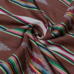 Brown Color Lightweight Cotton Jacquard Fabric