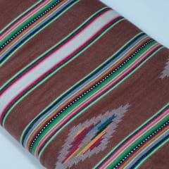 Brown Color Lightweight Cotton Jacquard Fabric