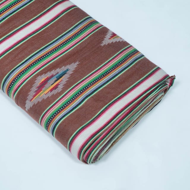 Brown Color Lightweight Cotton Jacquard Fabric