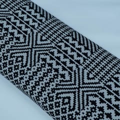 Black and White Cotton Blend Jacquard Fabric