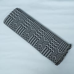 Black and White Cotton Blend Jacquard Fabric
