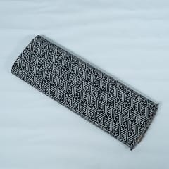 Black and White Cotton Blend Jacquard Fabric