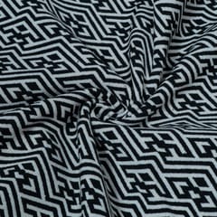 Black and White Cotton Blend Jacquard Fabric