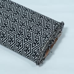 Black and White Cotton Blend Jacquard Fabric