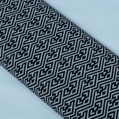 Black and White Cotton Blend Jacquard Fabric