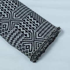 Black and White Cotton Blend Jacquard Fabric