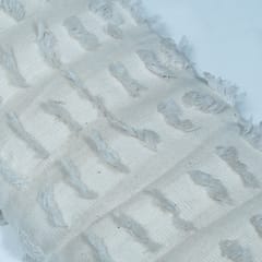White Tuffting Design Cotton Fabric