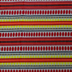 Red Capsule Design Cotton Acrylic Jacquard Fabric