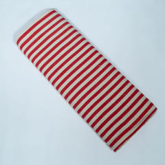 White and Red Stripe Cotton Jacquard Fabric