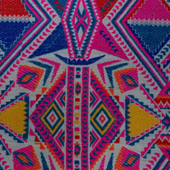 MultiColor Geometric Design Cotton Acrylic Jacquard Fabric