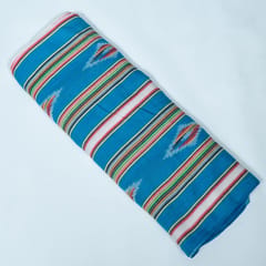Blue and MultiColor Lightweight Cotton Jacquard Fabric