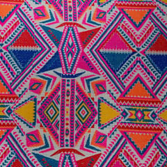MultiColor Geometric Design Cotton Acrylic Jacquard Fabric