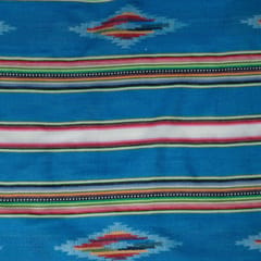 Blue and MultiColor Lightweight Cotton Jacquard Fabric