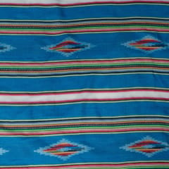 Blue and MultiColor Lightweight Cotton Jacquard Fabric